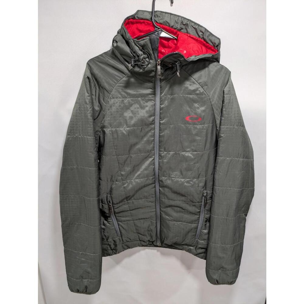 Mens Buckle Oakley Radical Puffer Water Repellent Hooded Gray Jacket Size Medium